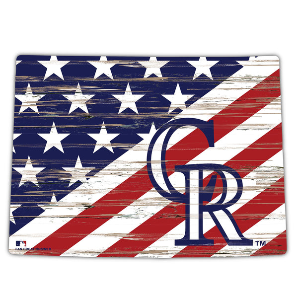 Wholesale MLB2043-American Flag State Cutout 12in / M2043-Colorado Rockies