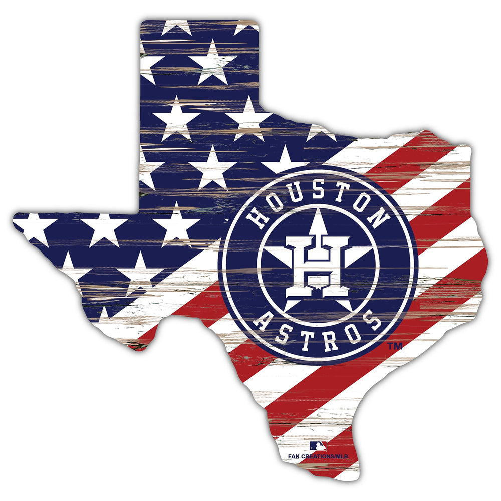 Wholesale MLB2043-American Flag State Cutout 12in / M2043-Houston Astros