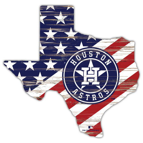 Wholesale MLB2043-American Flag State Cutout 12in / M2043-Houston Astros