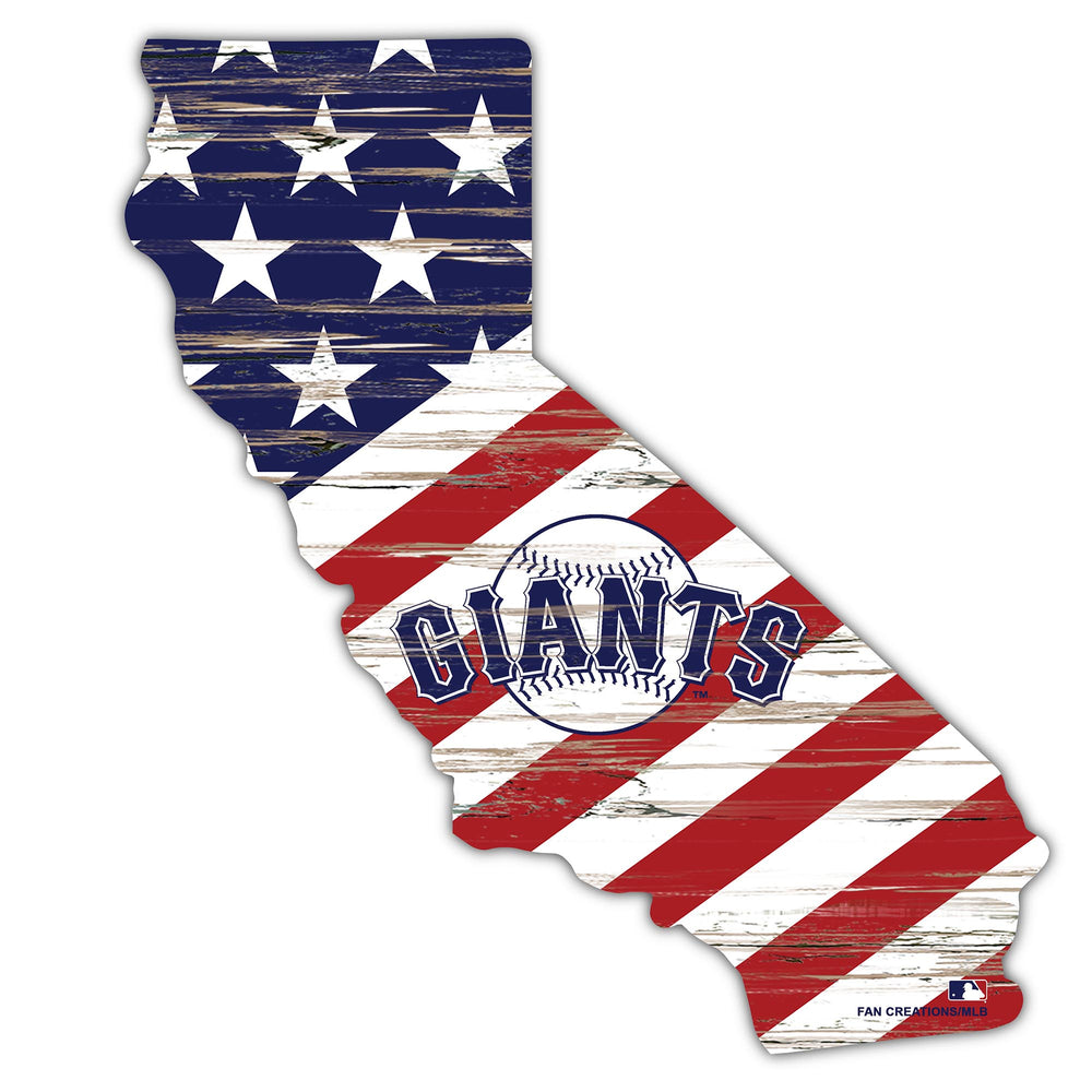 Wholesale MLB2043-American Flag State Cutout 12in / M2043-San Francisco Giants