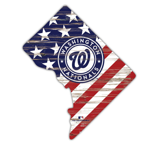 Wholesale MLB2043-American Flag State Cutout 12in / M2043-Washington Nationals