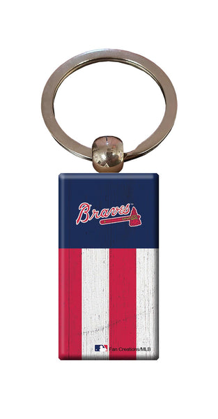 Wholesale MLB2055-Rectangle Flag Keychain / M2055-Atlanta Braves