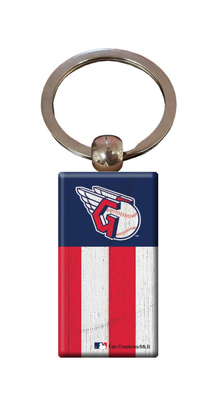 Wholesale MLB2055-Rectangle Flag Keychain / M2055-Cleveland Guardians