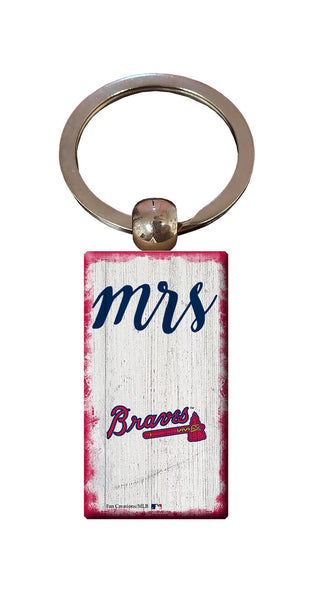 Wholesale MLB2059-Script Mrs Keychain / M2059-Atlanta Braves
