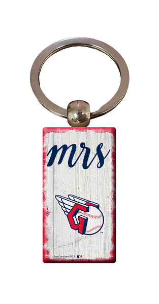 Wholesale MLB2059-Script Mrs Keychain / M2059-Cleveland Indians