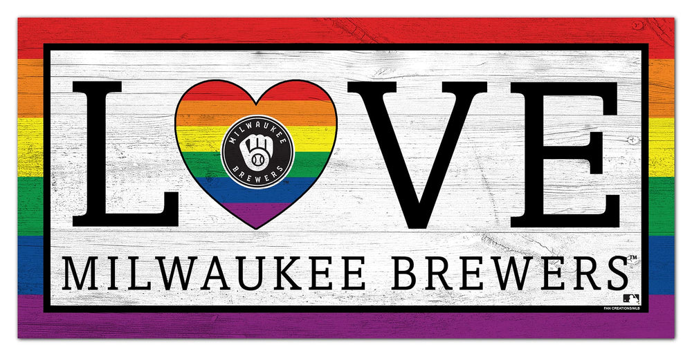 Wholesale MLB2064-LGBTQ Love 6x12 / M2064-Milwaukee Brewers