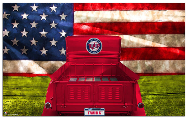 Wholesale MLB2072-Patriotic Retro Truck 11x19 / M2072-Minnesota Twins