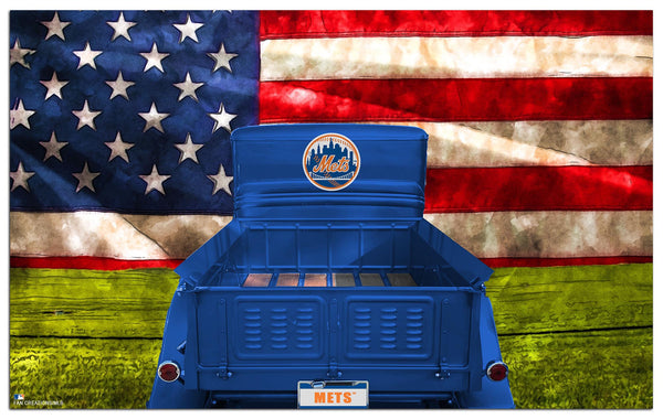 Wholesale MLB2072-Patriotic Retro Truck 11x19 / M2072-New York Mets