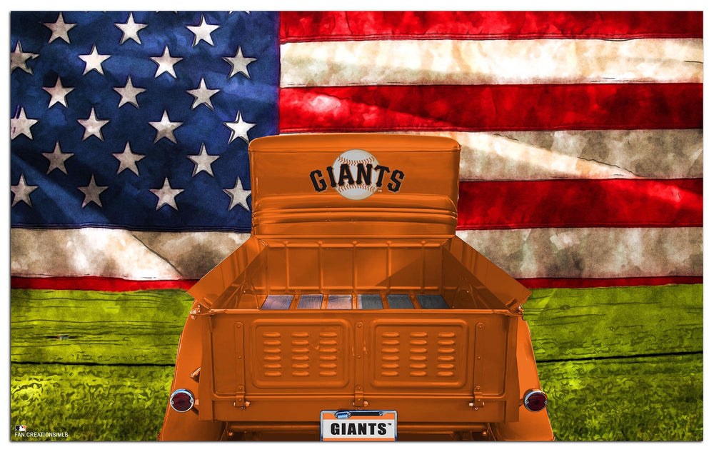 Wholesale MLB2072-Patriotic Retro Truck 11x19 / M2072-San Francisco Giants