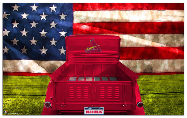 Wholesale MLB2072-Patriotic Retro Truck 11x19 / M2072-St. Louis Cardinals