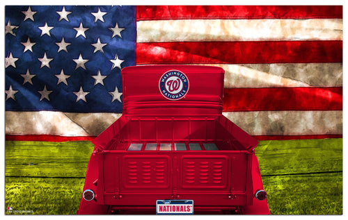 Wholesale MLB2072-Patriotic Retro Truck 11x19 / M2072-Washington Nationals