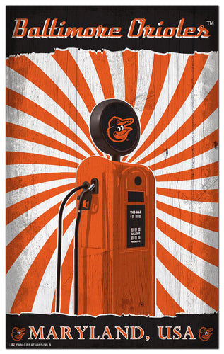 Wholesale MLB2074-Retro Pump Location 11x19 / M2074-Baltimore Orioles