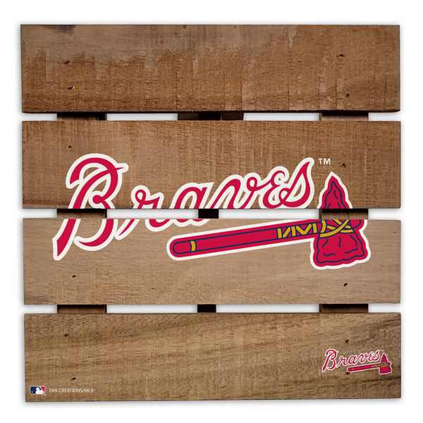 Wholesale MLB2122-Wooden 8in Hotplate / M2122-Atlanta Braves