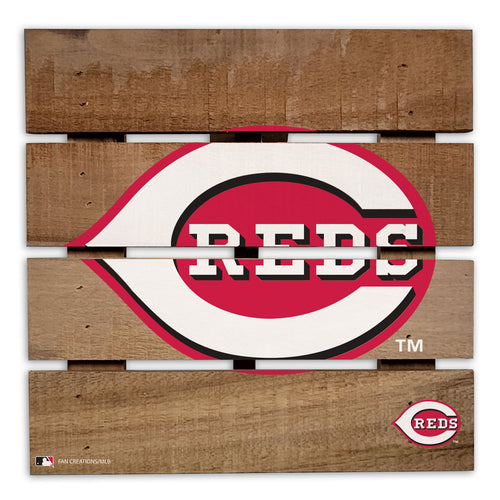 Wholesale MLB2122-Wooden 8in Hotplate / M2122-Cincinnati Reds