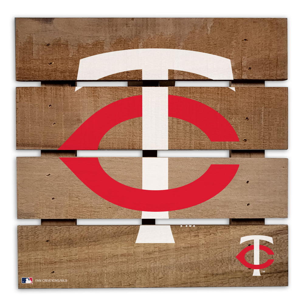 Wholesale MLB2122-Wooden 8in Hotplate / M2122-Minnesota Twins