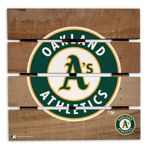 Wholesale MLB2122-Wooden 8in Hotplate / M2122-Oakland Athletics