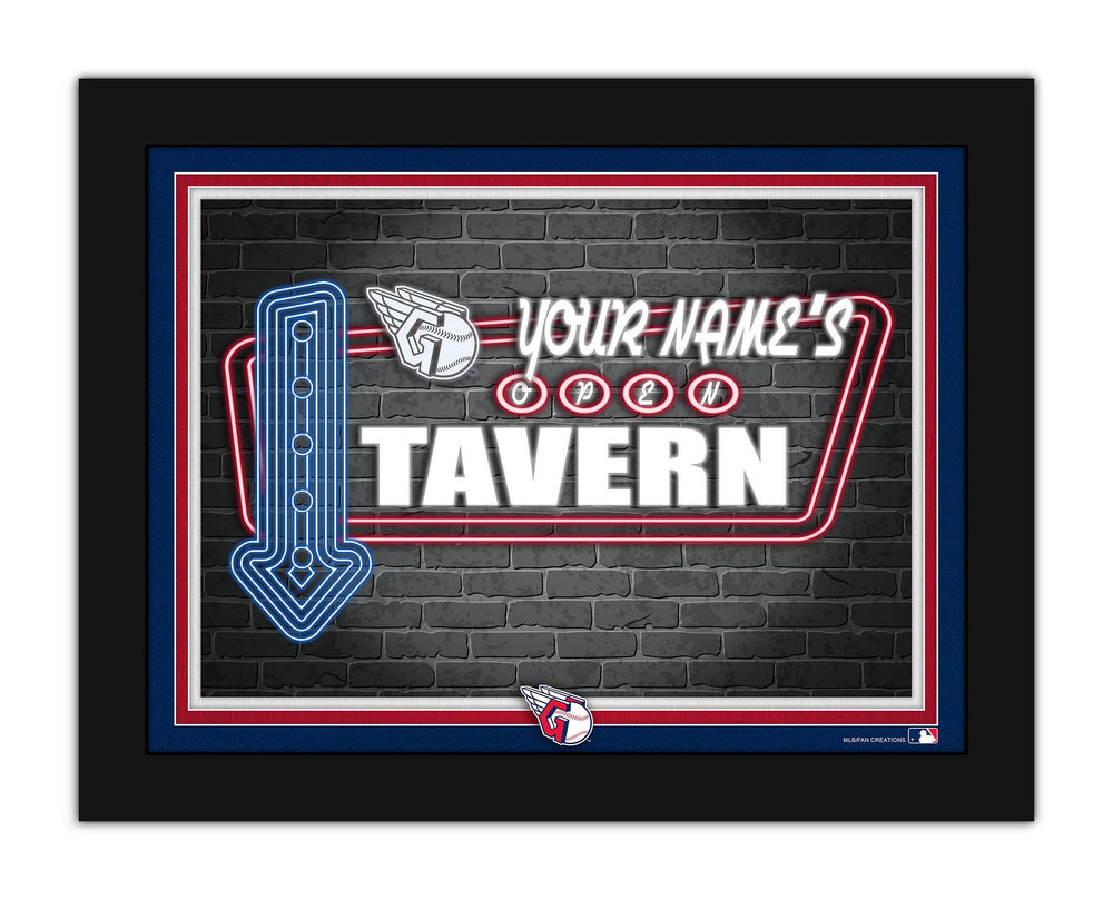 Wholesale MLB2127-Neon Tavern 12x16 / M2127-Cleveland Guardians