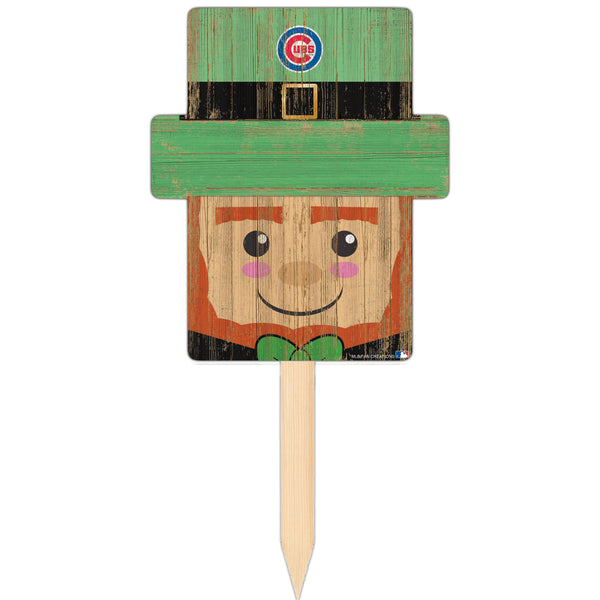 Wholesale MLB2146-Leprechaun Head Yard Stake / M2146-Chicago Cubs