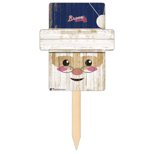 Wholesale MLB2147-Santa Head Yard Stake / M2147-Atlanta Braves