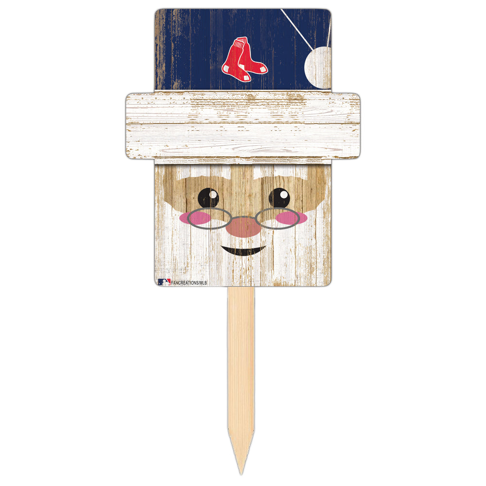 Wholesale MLB2147-Santa Head Yard Stake / M2147-Boston Red Sox