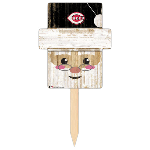 Wholesale MLB2147-Santa Head Yard Stake / M2147-Cincinnati Reds