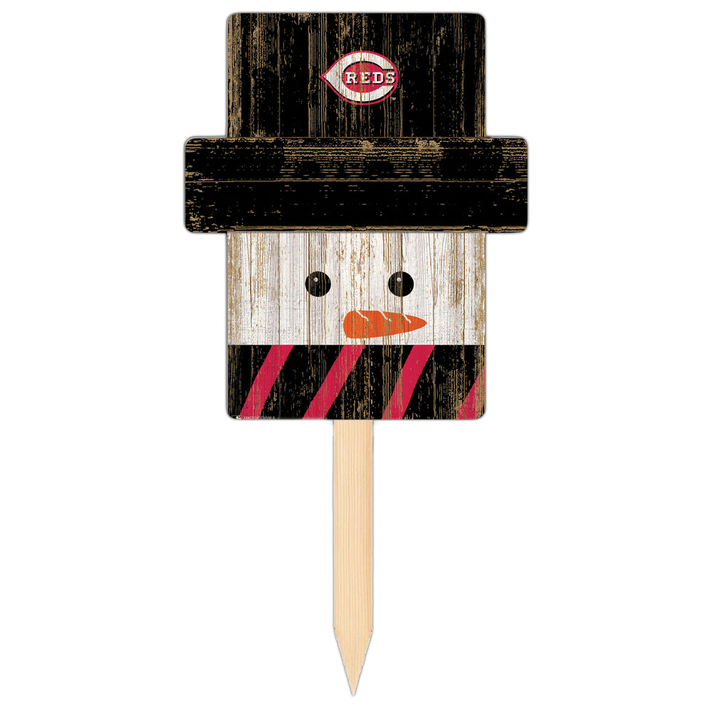 Wholesale MLB2148-Snow Man Head Yard Stake / M2148-Cincinnati Reds