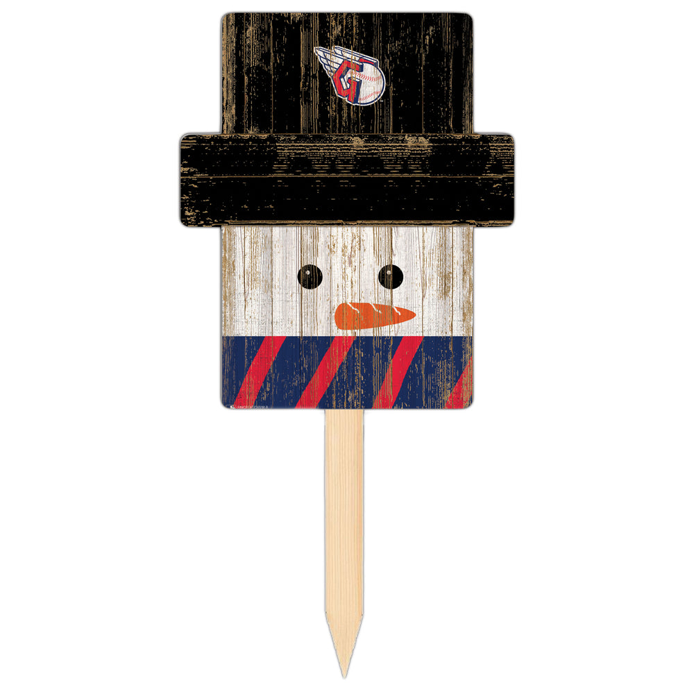 Wholesale MLB2148-Snow Man Head Yard Stake / M2148-Cleveland Guardians