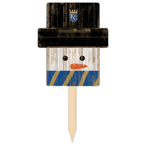 Wholesale MLB2148-Snow Man Head Yard Stake / M2148-Kansas City Royals