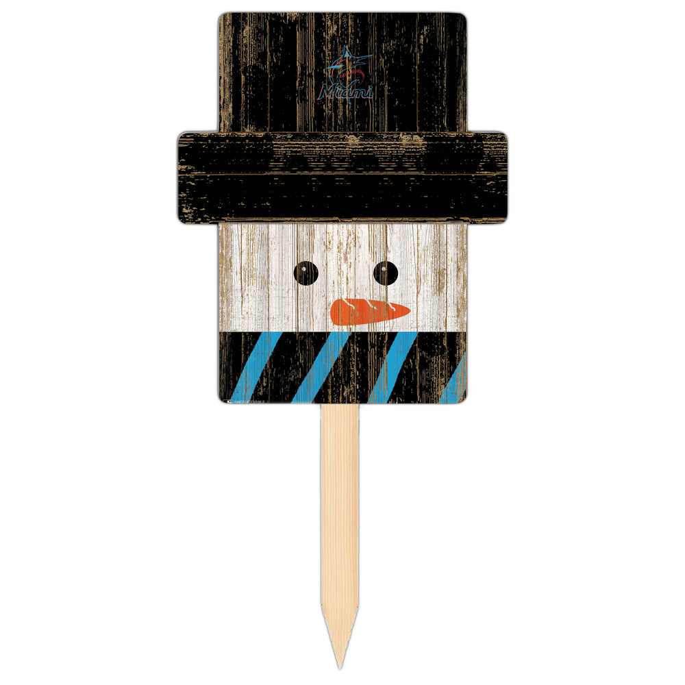 Wholesale MLB2148-Snow Man Head Yard Stake / M2148-Miami Marlins