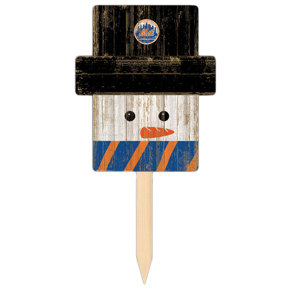 Wholesale MLB2148-Snow Man Head Yard Stake / M2148-New York Mets