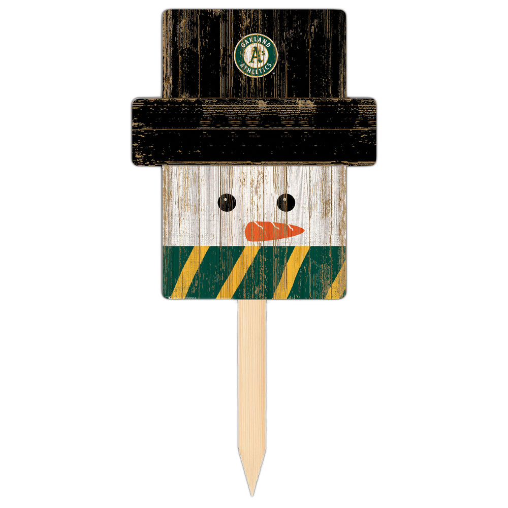 Wholesale MLB2148-Snow Man Head Yard Stake / M2148-Oakland Athletics