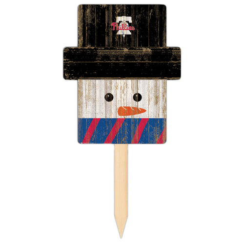 Wholesale MLB2148-Snow Man Head Yard Stake / M2148-Philadelphia Phillies