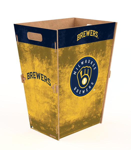 Wholesale MLB2173-Waste Can Flat Pack Large / M2173L-Milwaukee Brewers