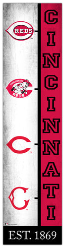 Wholesale MLB2210-Team Logo Progression 6x24 / M2210-Cincinnati Reds