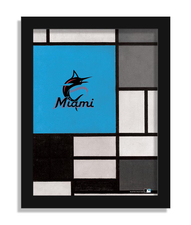 Wholesale MLB2212-Team Composition Fine Art 12x16 / M2212-Miami Marlins