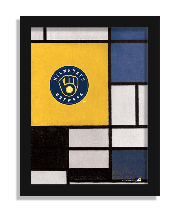 Wholesale MLB2212-Team Composition Fine Art 12x16 / M2212-Milwaukee Brewers