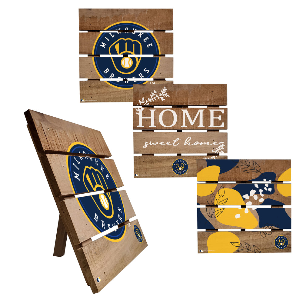 Wholesale MLB2223-Trivet Hot Plate Set of 4 (2221, 2222, 2122x2) / M2221-Milwaukee Brewers