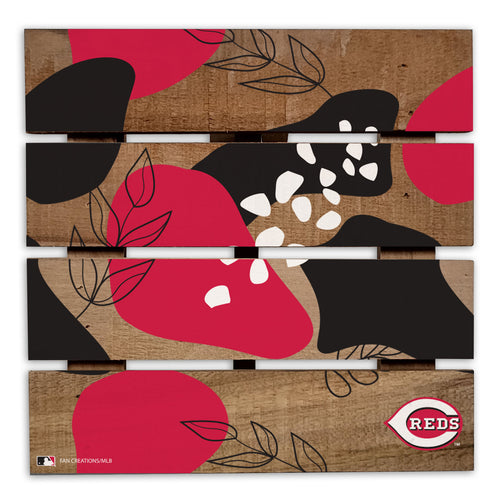 Wholesale MLB2222-Abstract Floral Trivet Hot Plate / M2222-Cincinnati Reds