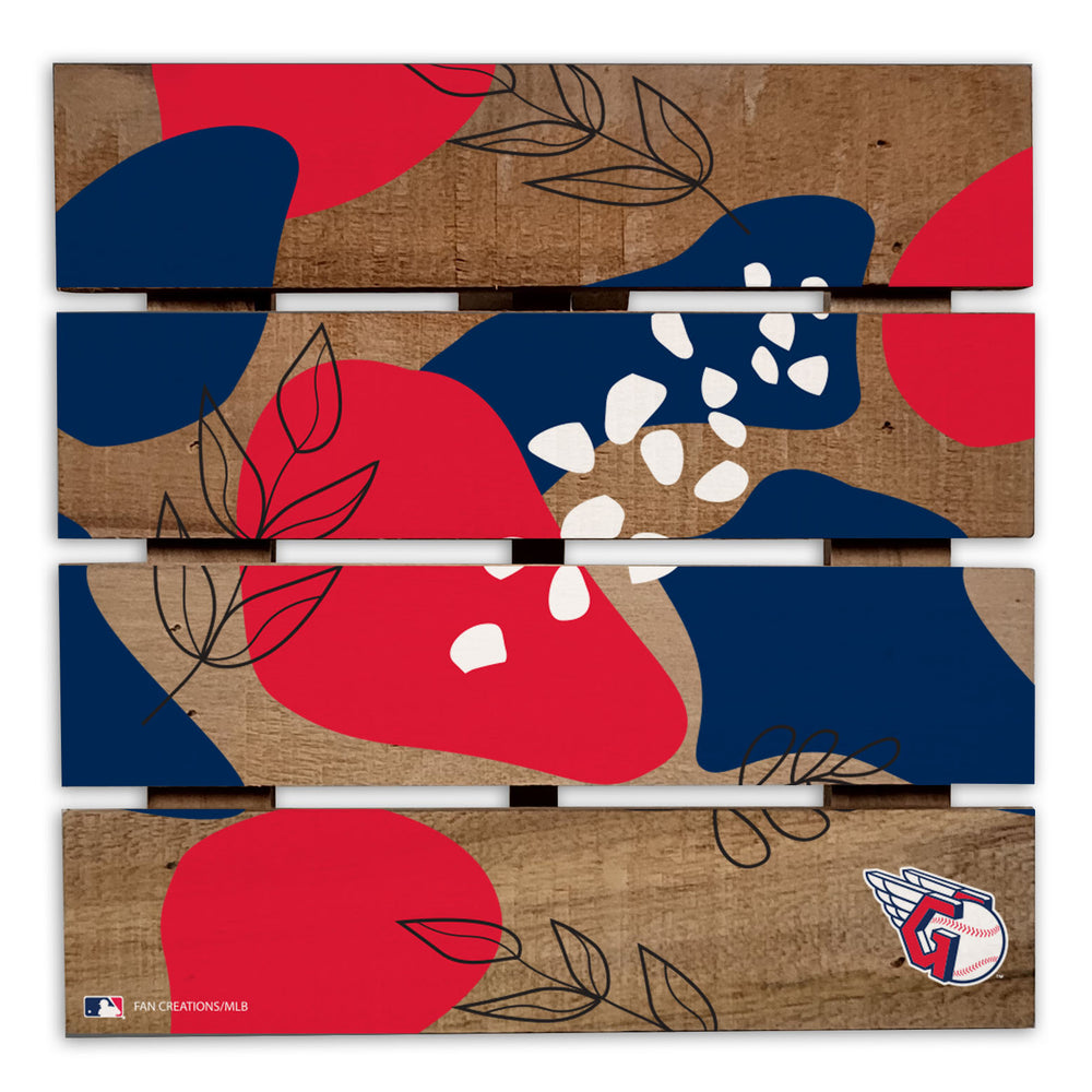 Wholesale MLB2222-Abstract Floral Trivet Hot Plate / M2222-Cleveland Guardians