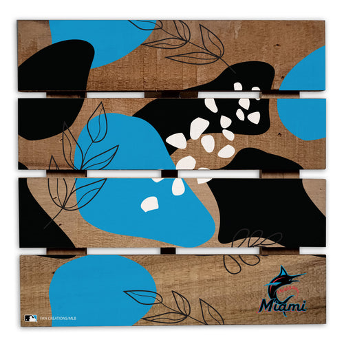 Wholesale MLB2222-Abstract Floral Trivet Hot Plate / M2222-Miami Marlins