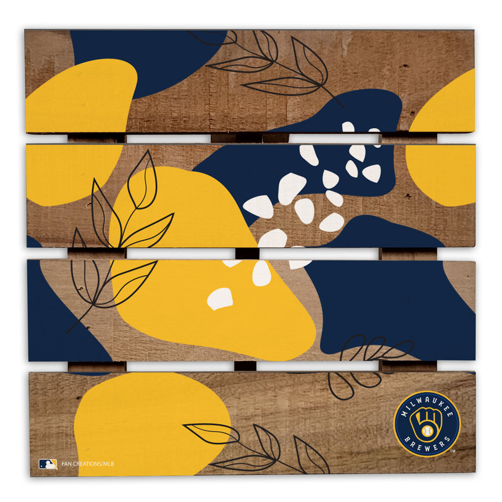 Wholesale MLB2222-Abstract Floral Trivet Hot Plate / M2222-Milwaukee Brewers