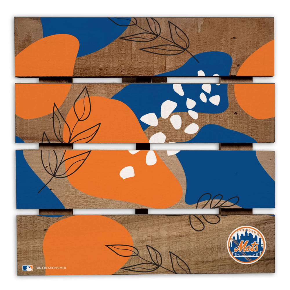 Wholesale MLB2222-Abstract Floral Trivet Hot Plate / M2222-New York Mets