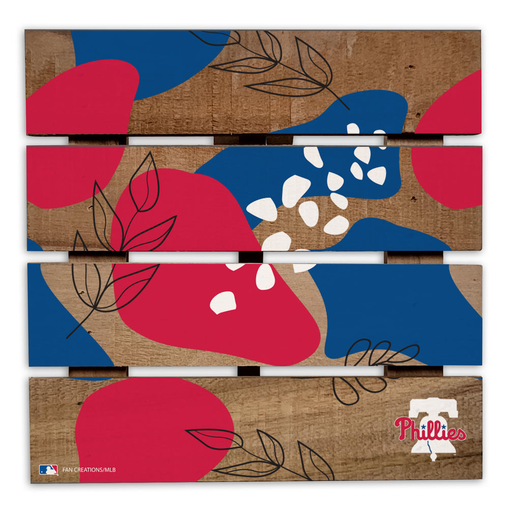 Wholesale MLB2222-Abstract Floral Trivet Hot Plate / M2222-Philadelphia Phillies