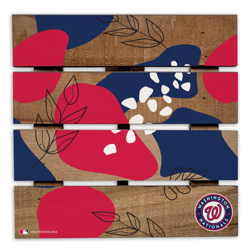 Wholesale MLB2222-Abstract Floral Trivet Hot Plate / M2222-Washington Nationals