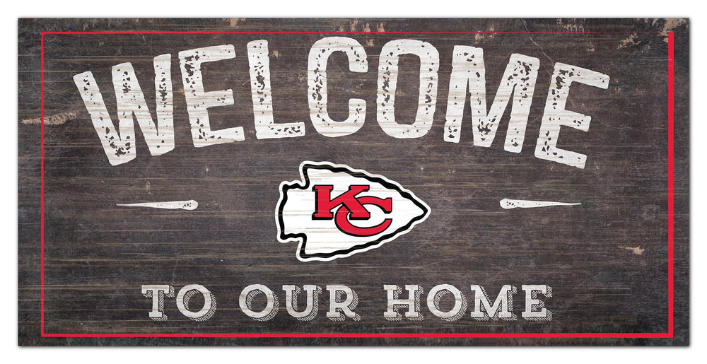 Wholesale NFL0654-Welcome Distressed 6x12 / N0654-Kansas City Chiefs