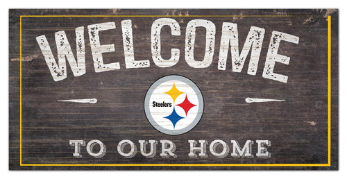 Wholesale NFL0654-Welcome Distressed 6x12 / N0654-Pittsburgh Steelers