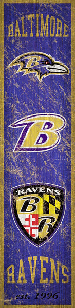 Wholesale NFL0787 Heritage Banner 6x24 / N0787-Baltimore Ravens