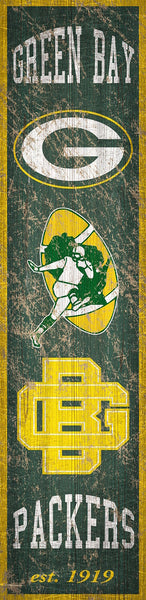 Wholesale NFL0787 Heritage Banner 6x24 / N0787-Green Bay Packers