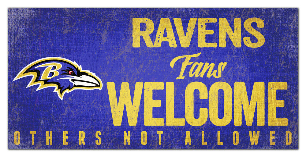 Wholesale NFL0847 Fans Welcome 6x12 / N0847-Baltimore Ravens