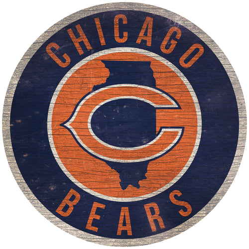 Wholesale NFL0866-12in Circle With State / N0866-Chicago Bears